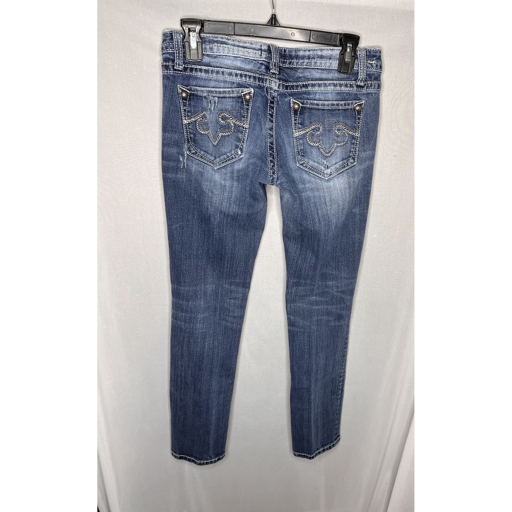 Women's 28x28 4S Rerock Jeans‎ For Express Distressed Skinny Jeans Embroidered